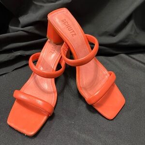 SCHUTZ Women's Coral Leather Heels, size 8.5